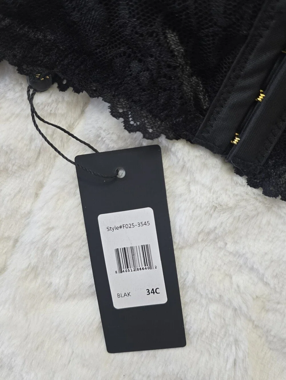 NWT Frederick's Of Hollywood Lace Longline Bra Bustier Black Size 34C